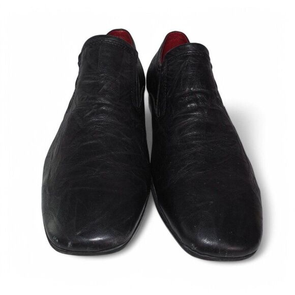 Red Tape Canning Crumple Clip Square Toe Leather Loafers Black Men's 10 - Picture 3 of 12